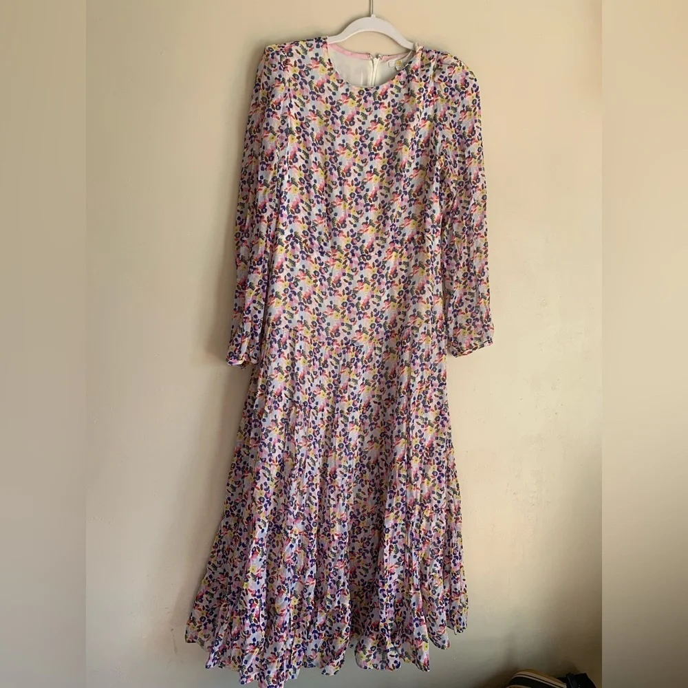 Boden Multicolor Floral Long Sleeve Dress Women Size 6R Spring Outfit Clothing
